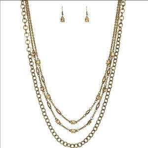 Layered brass necklace